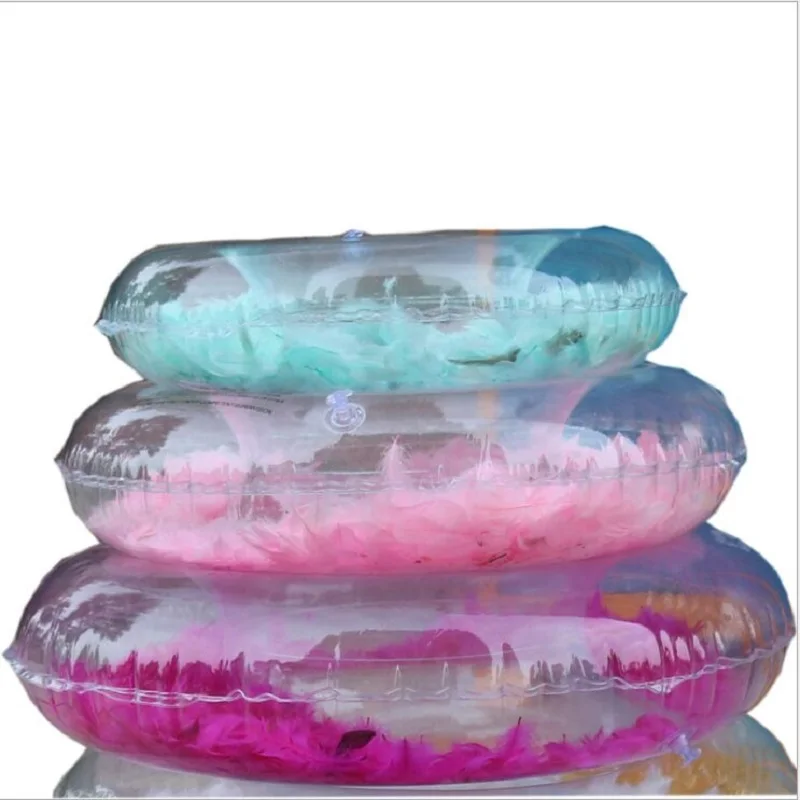 Новинка прозрачное надувное кольцо для плавания с перьями 90 см подмышек взрослых