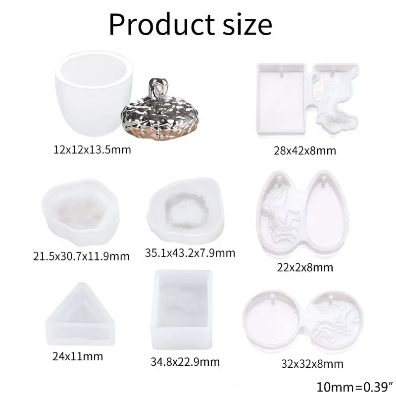 

Crystal Epoxy Island Resin Mold Ocean Wave Pendant Casting Crafts Silicone Mould