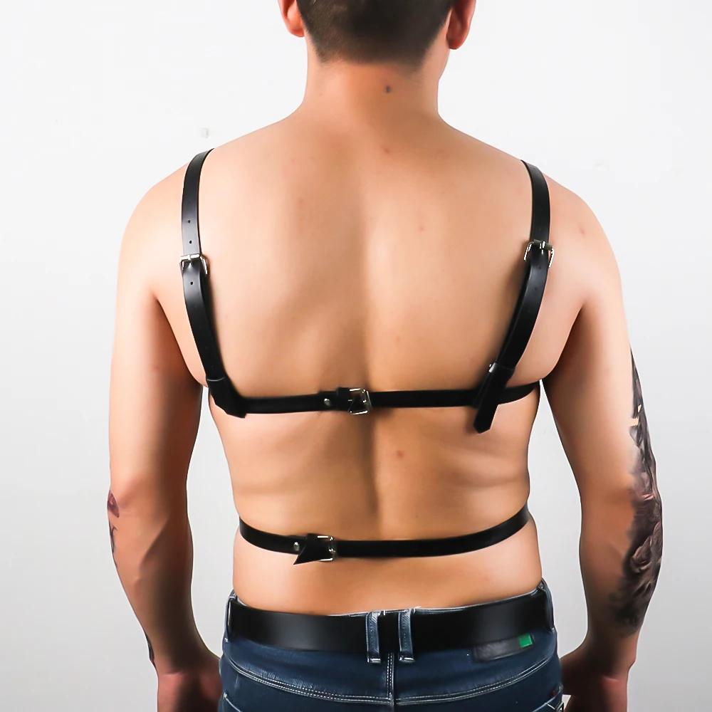 Регулируемая портупея для геев Мужская искусственная кожа БДСМ бондаж Клубная