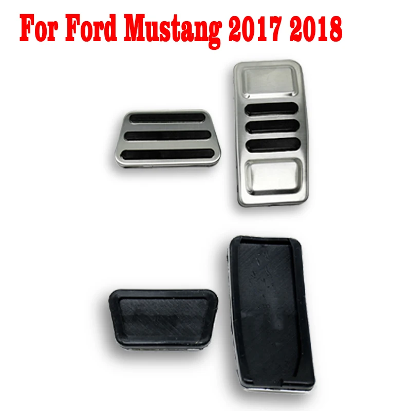 

Car Accelerator Brake Clutch Pedal Footrest Pedals Plate Cover For Ford Mustang 2017 2018 2019 2020 Parts Car Accessories