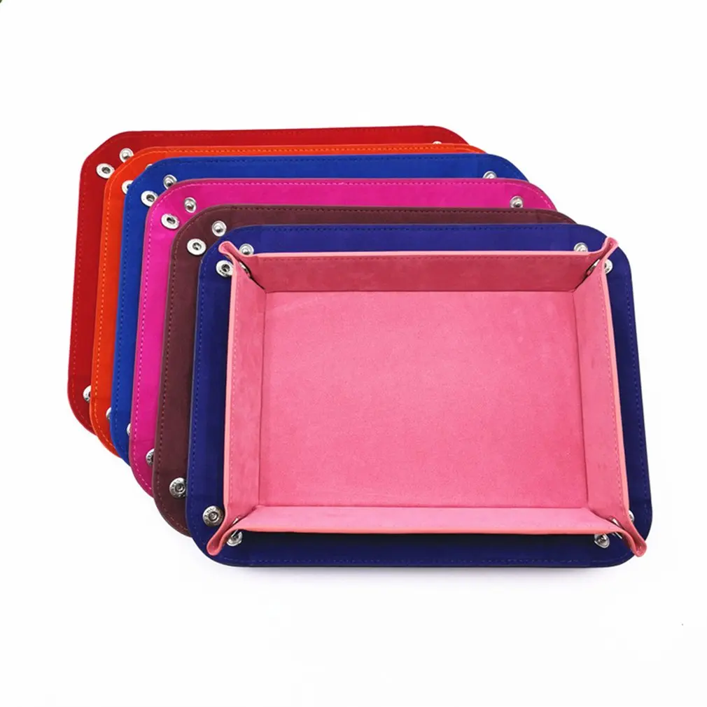 Складная кости лоток коробка из искусственной кожи складной шестигранный монета