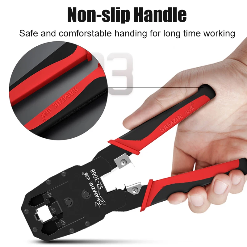 SAMZHE обжимные плоскогубцы провода трекер RJ11/12/45 кабель щипцы для зачистки 4P/6P/8P