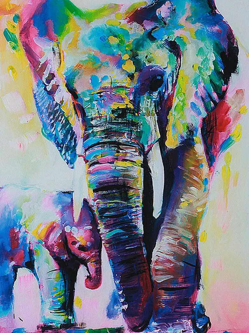 Отель гостиная один слон декоративная висячая картина Искусство Холст Картина