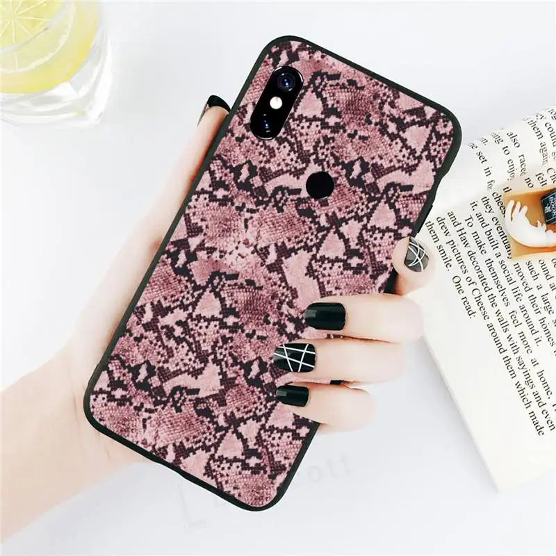 

Snake Skin fashion pattern protective coque Phone Case For Xiaomi Redmi note 7 8 9 t k30 max3 9 s 10 pro lite protective funda