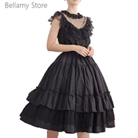 lolita dress lace chiffon hollow sleeve retro everyday big skirt suit top big skirt lace skirt