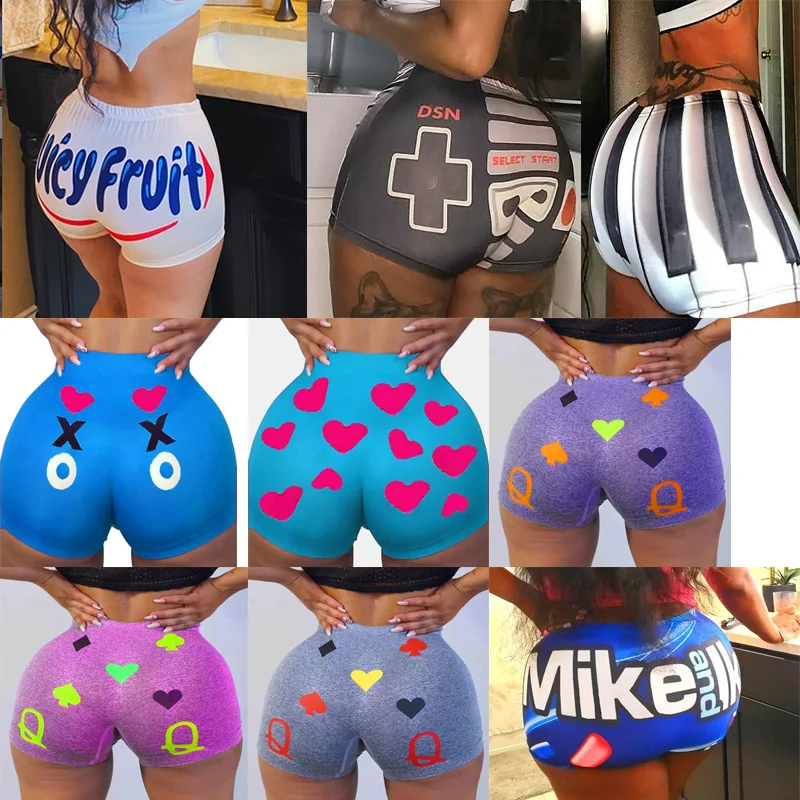 

Пикантные пижамные брюки, шорты для женщин с микро-завышенной талией для фитнеса, спортивные эластичные Стрейчевые