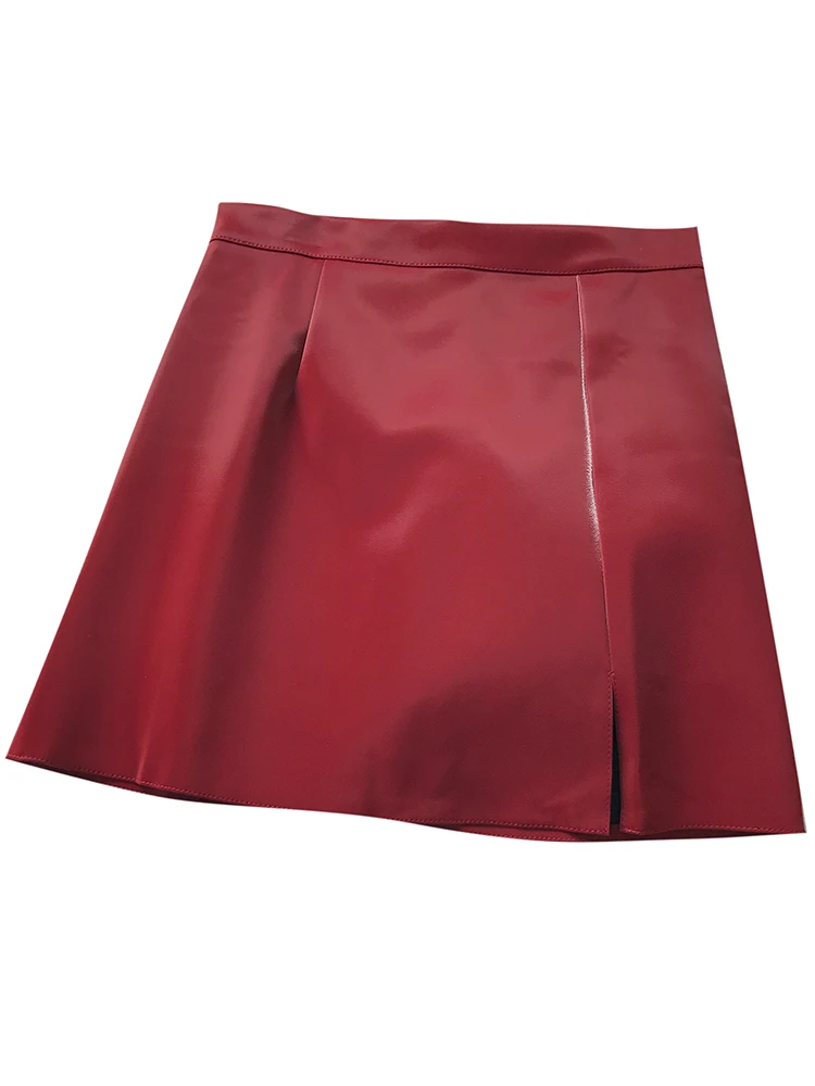 

2020 Spring and Autumn Women's Tide Korean Version of The Small Fashion Simple Skirt High Waist Split Wild A Word Short Skirt