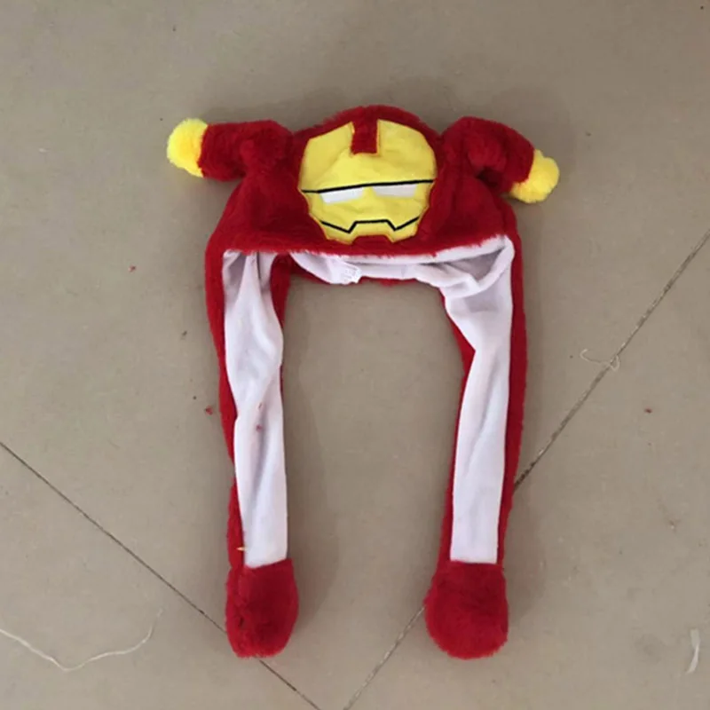 Takara Tomy Покемон Пикачу чучела шапка для куклы Единорог кролик мозаика с человеком-пауком светильник животные плюшевые игрушки шапка для детей рождественские подарки - Цвет: Ironman