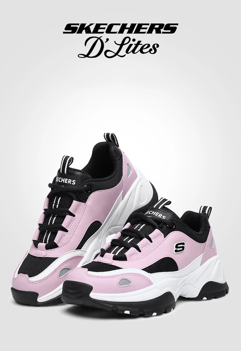 Обувь Skechers; женская повседневная обувь D'lites; кроссовки на платформе; обувь на танкетке; Женская оригинальная обувь; Zapatos De Mujer; 88888327-PKBK