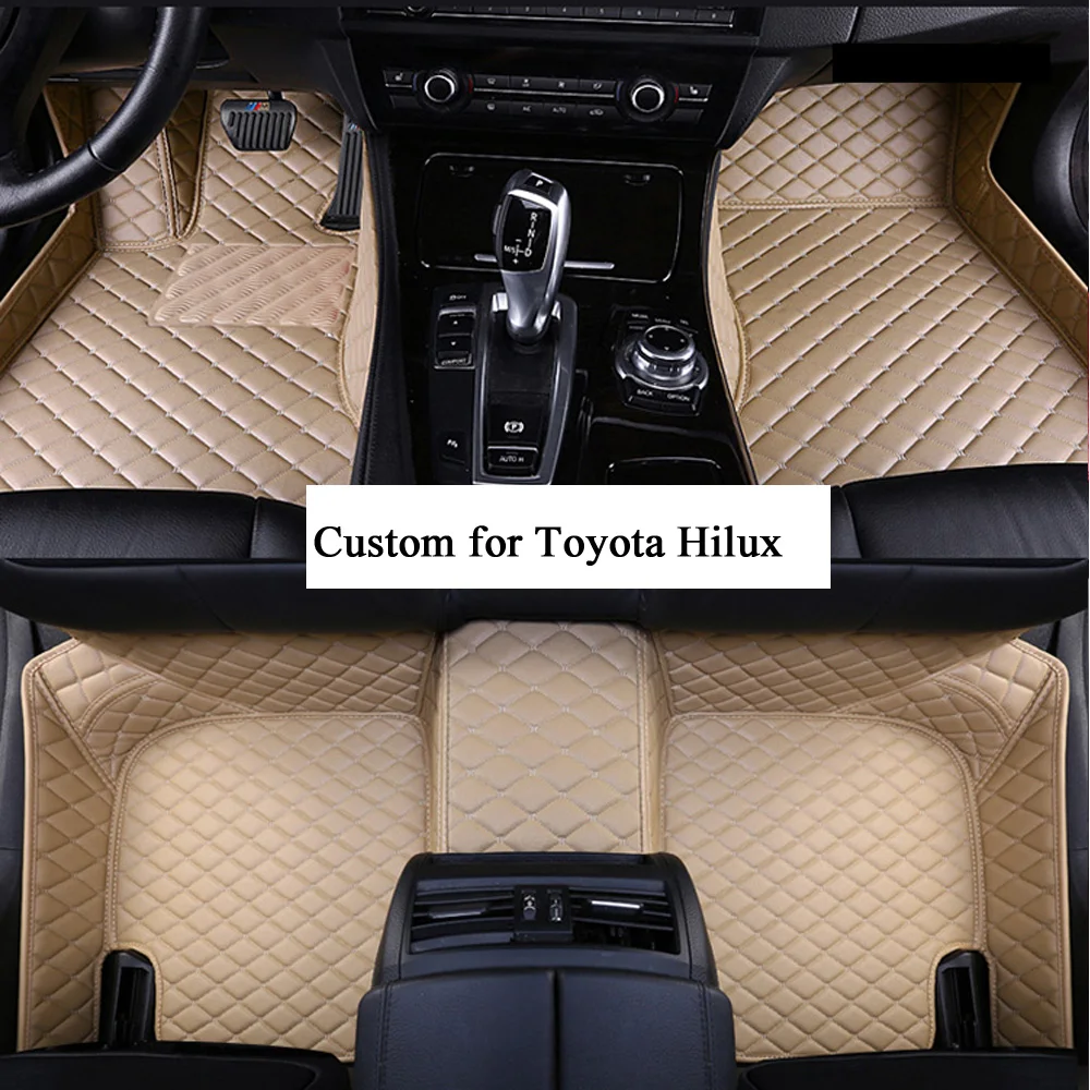 

Автомобильные коврики, черный/бежевый/красный/коричневый цвет, искусственная кожа, коврик для Toyota Hilux D5 X40