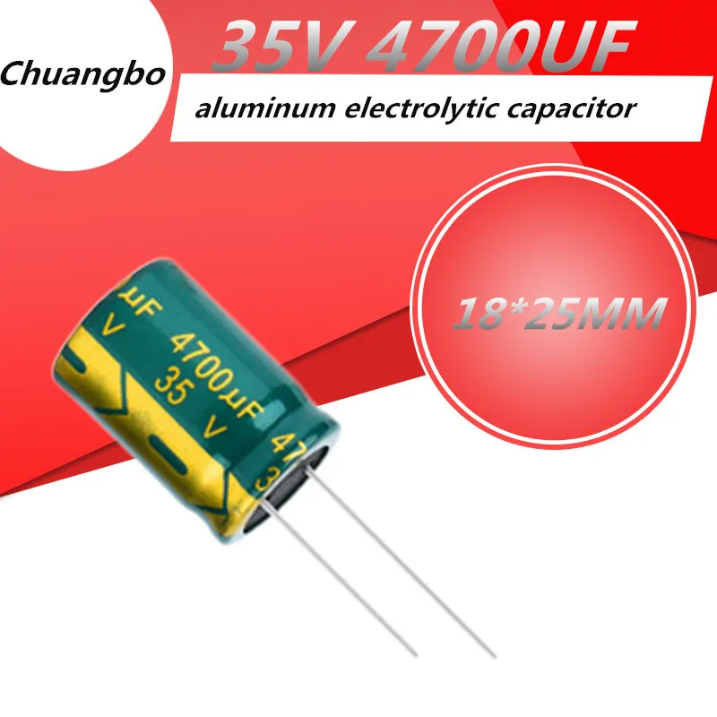 

5pcs 35V4700UF 18*25MM Higt quality Aluminum electrolytic capacitor 35V 4700UF Low ESR/impedance high frequency 18*25MM