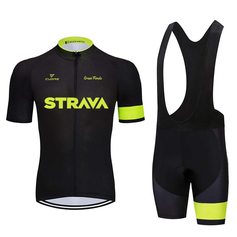

Трикотажный костюм STRAVA мужской с коротким рукавом, дышащая одежда для езды на велосипеде, комбинезон, спортивная одежда с защитой от УФ излу...