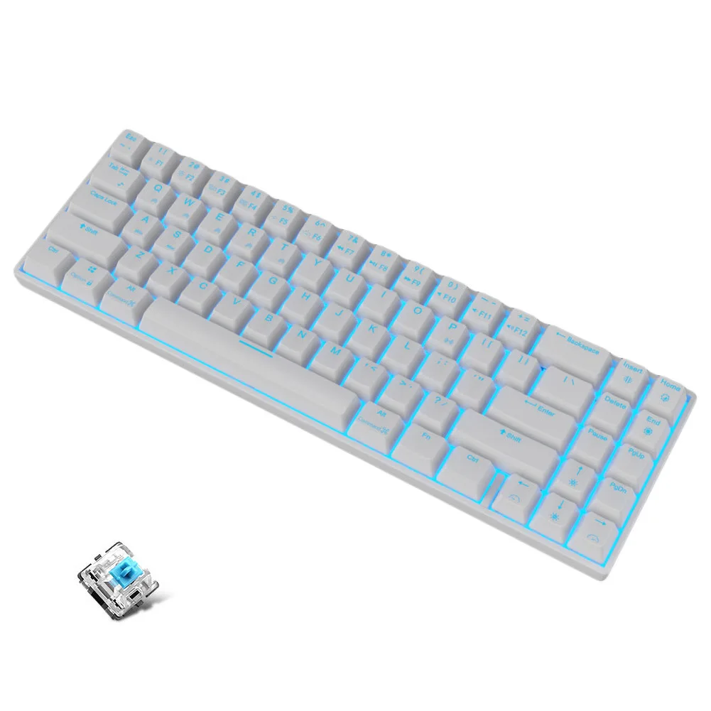 

RK71 RGB LED Backlit Mechanical Gaming Keyboard Wireless 71Keys Bluetooth Blue Brown Red Switch for PC Mac TKL keyboards