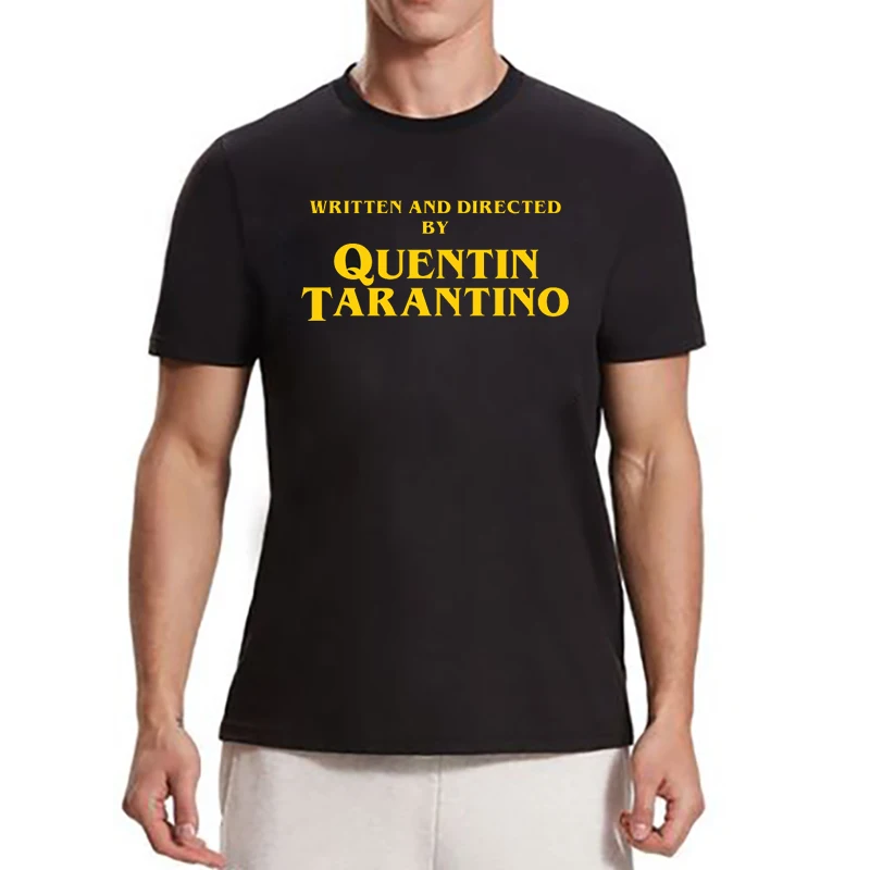 

Мужские летние футболки с надписью «Quentin Tarantino», винтажные свободные хипстерские мужские топы с круглым вырезом для отдыха в стиле ретро
