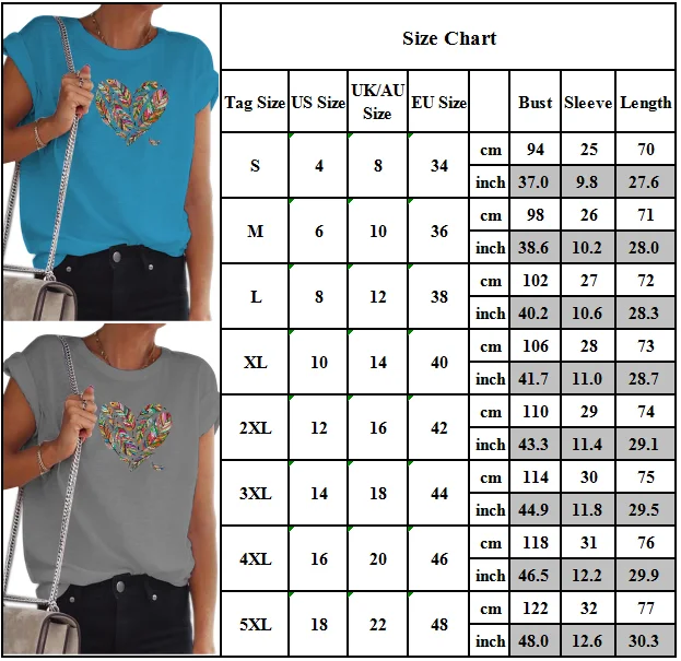 

VICABO T Shirt for Women Summer Female Clothing Feather Heart Shirts Short Sleeve T-Shirt Female Tops
