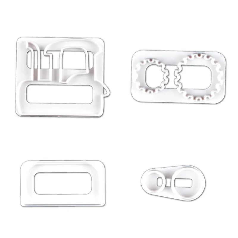 

4Pcs/set Tractor Car Shaped Fondant Biscuit Cutting Molds Cookie Mould Tools Cake Decorating Candy Tools Sugar Printing Die Mold