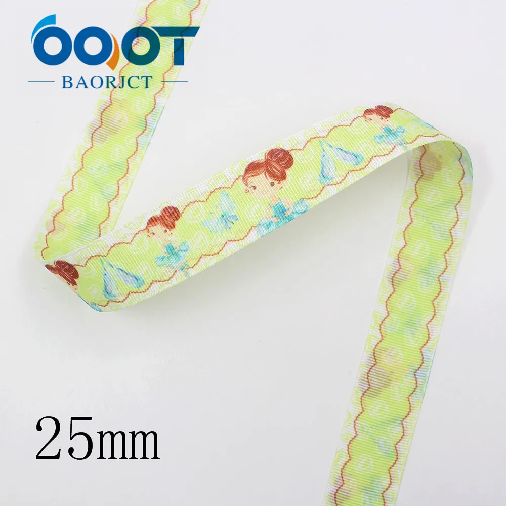 OOOT BAORJCT I-191123-2615, 25 мм 10 ярдов двухсторонний мультфильм девушка корсажные ленты, лук Кепка, одежда, украшения для вечеринки сделанные своими руками - Цвет: I-191123-2617
