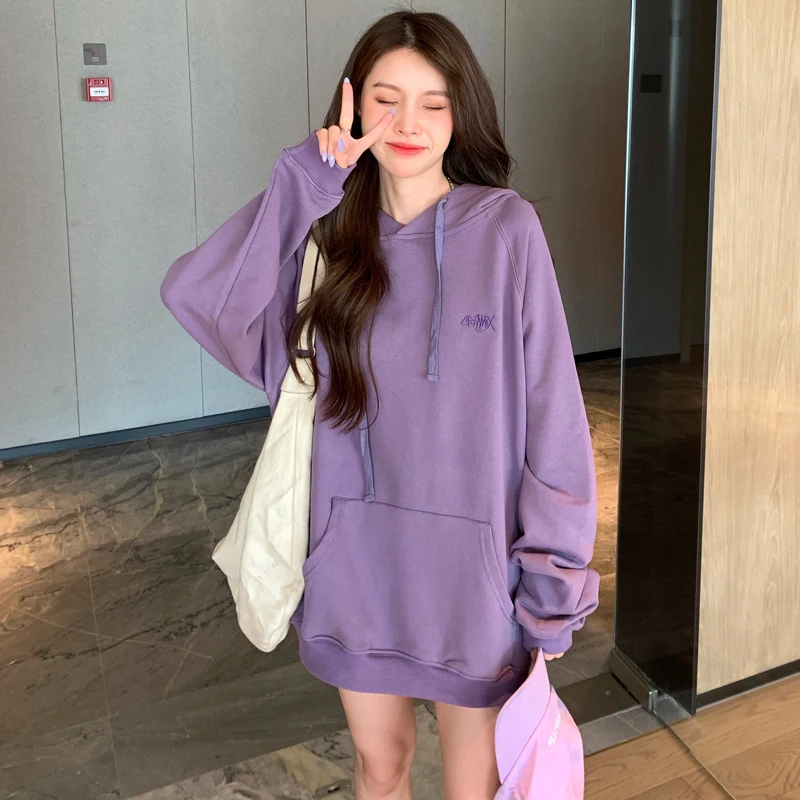 Женские толстовки с Вышивкой Букв дизайнерская уличная одежда в стиле Харадзюку