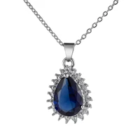 hot explosions stainless steel sapphire zircon clavicle necklace set of women