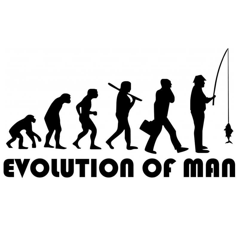 

Car Sticker The Evolution of Man Fisherman Fishing Funny Automobiles Motorcycles Exterior Accessories Vinyl Decal