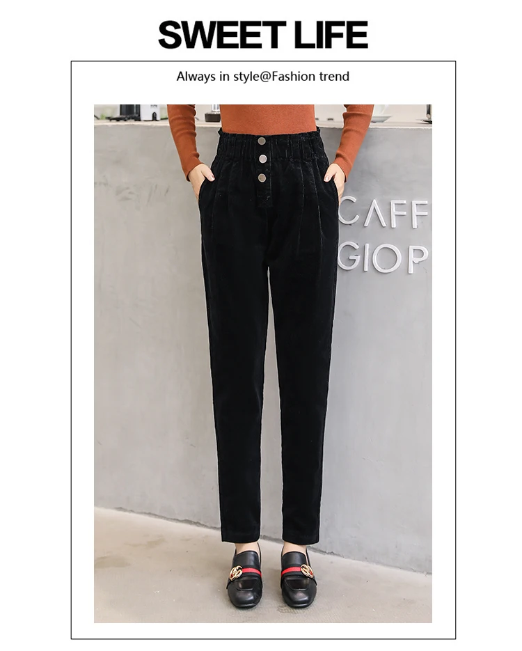 Women Corduroy Pants Vintage Casual Warm Woman Corduroy Trousers Loose Harem Pant S-5XLPlus Size Autumn Winter New Fashion