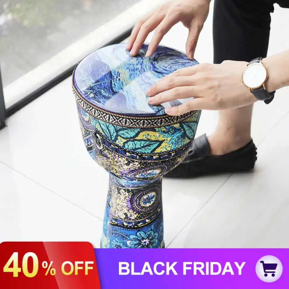 8 дюймов Африканский Djembe барабан красочные ткани искусства ABS баррель ПВХ кожи детей ручной барабан