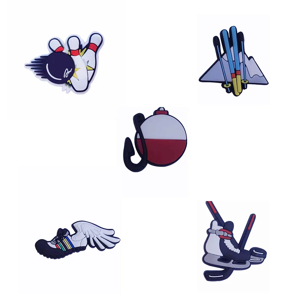 

5 шт. Симпатичные Подвески для обуви в стиле боулинга катания на коньках аксессуары для обуви подходят для сандалий Пряжка ПВХ унисекс подар...