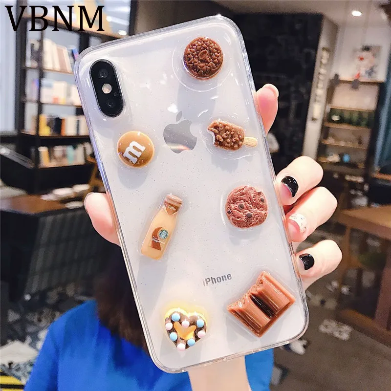3D яркий шоколадный печенье Прозрачный чехол для телефона для iPhone 11 Pro Max XR XS Max X 6 6S 7 8 Plus силиконовый роскошный мягкий чехол-накладка