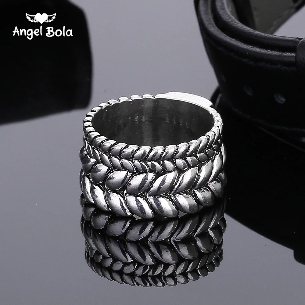 

10Pcs/Lot Fashion Tire Pattern Men's Buddha Rings Chain Link Finger Ring Ancient Silver Color Jewelry To Women Gifts