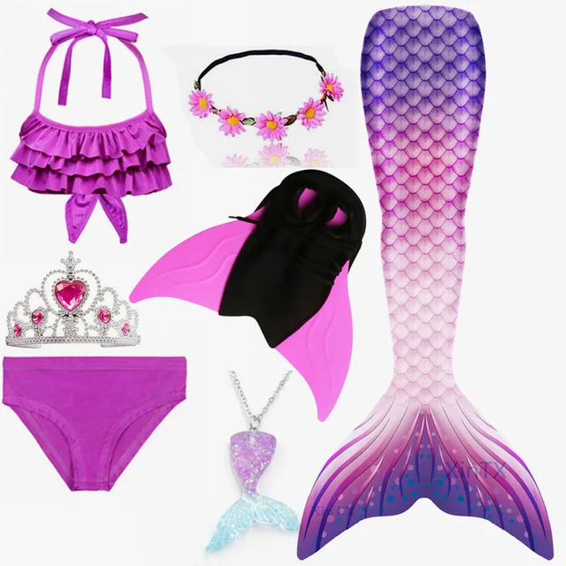 Детский причудливый хвост Русалочки с моноластом для девочек|Костюмы девочек| |