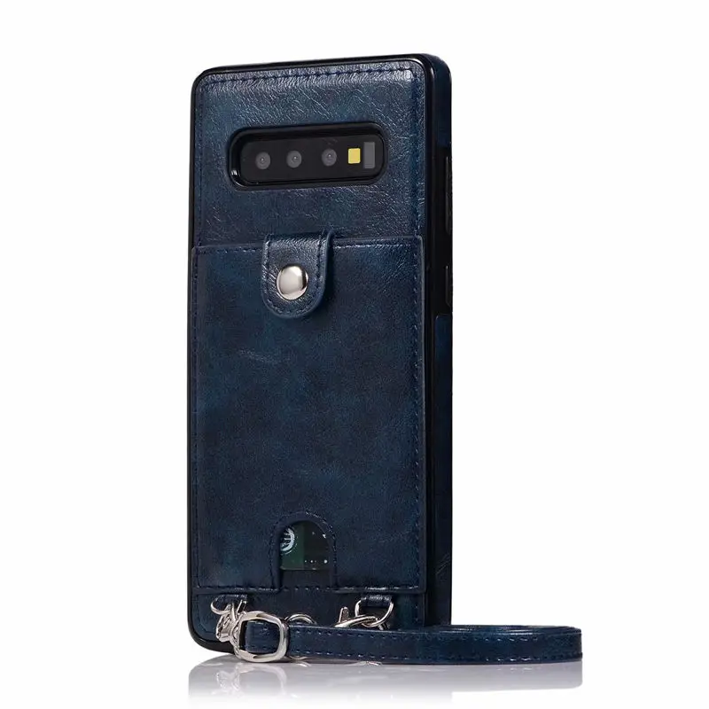 Роскошный кожаный чехол-кошелек для samsung S7 S8 S9 S10, задняя крышка для телефона, сумка на плечо для Note8 9 S7 Edge S10 Plus