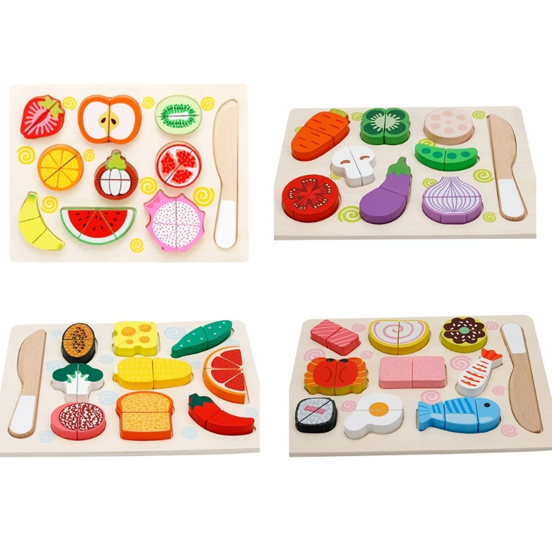 

Magnetic Kitchen Toy Pretend Playsets Model Vegetable Food Early Learning Cutting Toy for Toddler Pretend & Role-Play