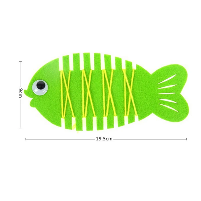 Juguete Montessori de fieltro para ni&ntilde;os peque&ntilde;os, tablero Manual de jard&iacute;n de vidrio, juguete educativo para ni&ntilde;os peque&ntilde;os, roscado de peces, mano de beb&eacute;, vida &uacute;til-5