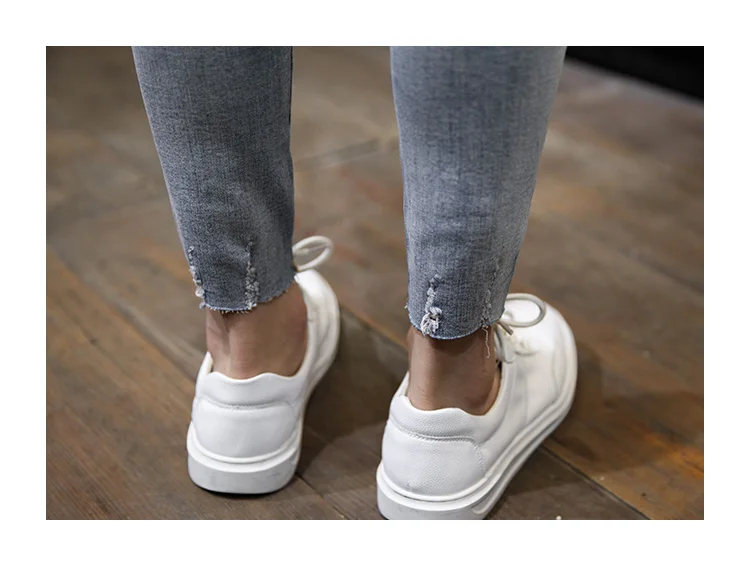 NEW spring autumn skinny strech Casual ripped hole fashion black teenagers hip hop cowboy denim leg jeans men pencil pants