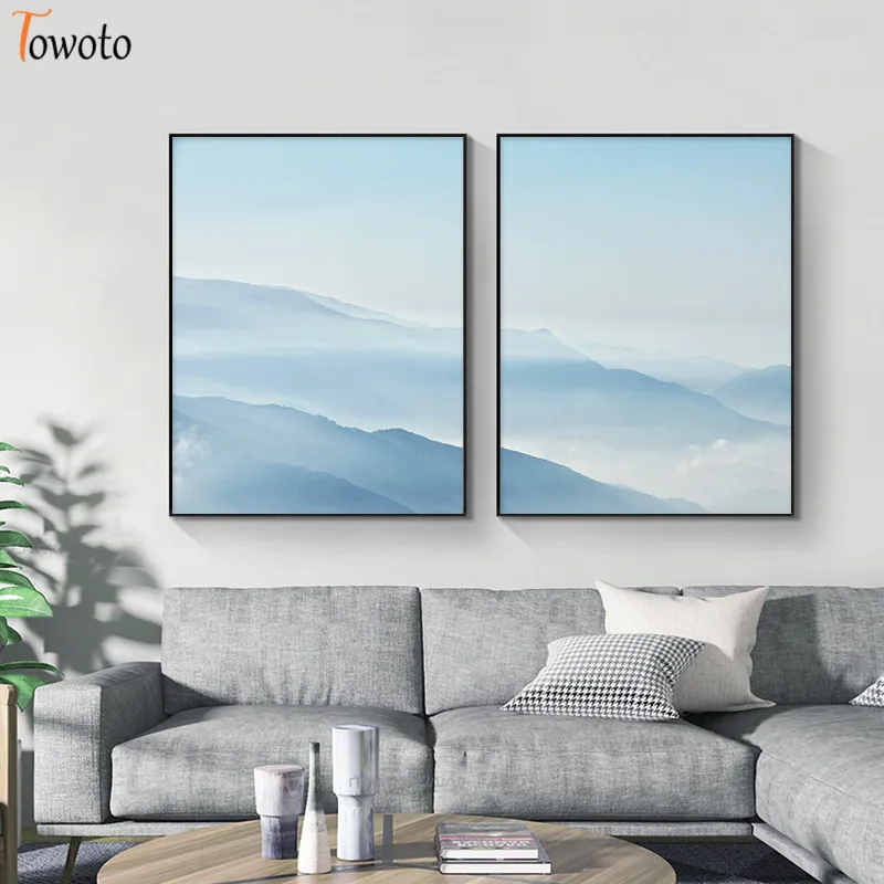 Природа плакат печать гор пейзаж холст живопись современное настенное искусство