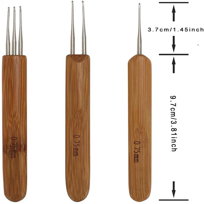 Детский набор крючков для волос 3 шт. крючковая игла 0 75 мм бамбуковая ручка