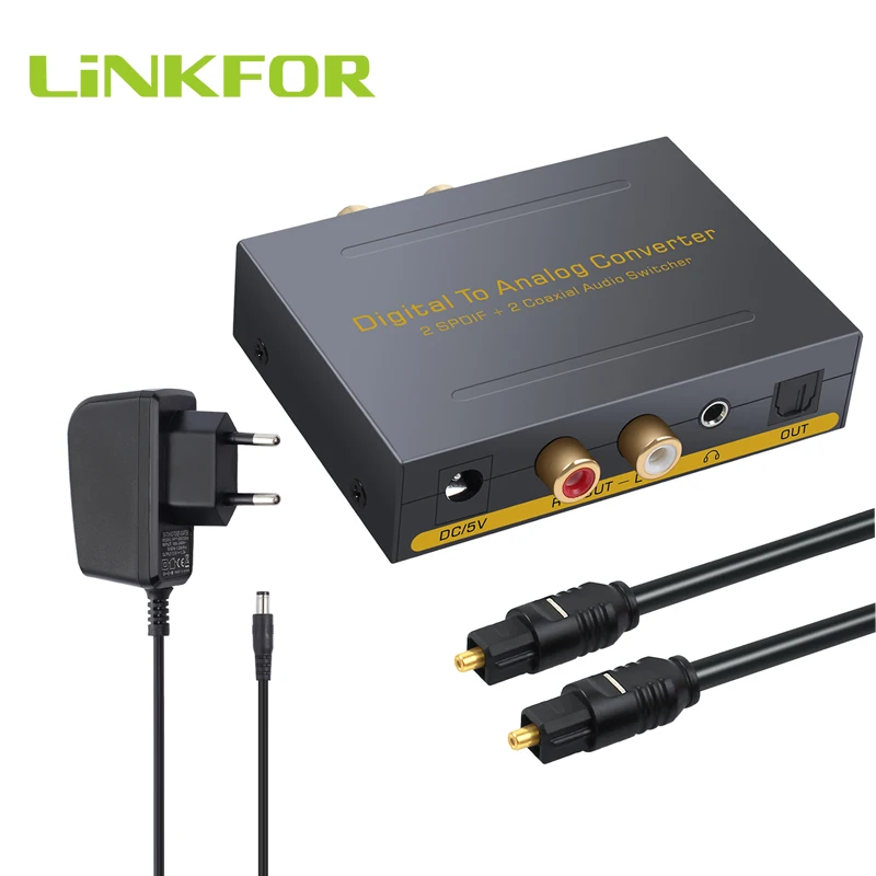 LiNKFOR 2 оптический SPDIF Toslink коаксиальный к L/R RCA 3 5 мм стерео аудио с оптическим