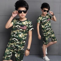 summer fashion children mode boy camouflage clothes short sleeve t shirt and short set kids boy outdoor sports t shirt clothing