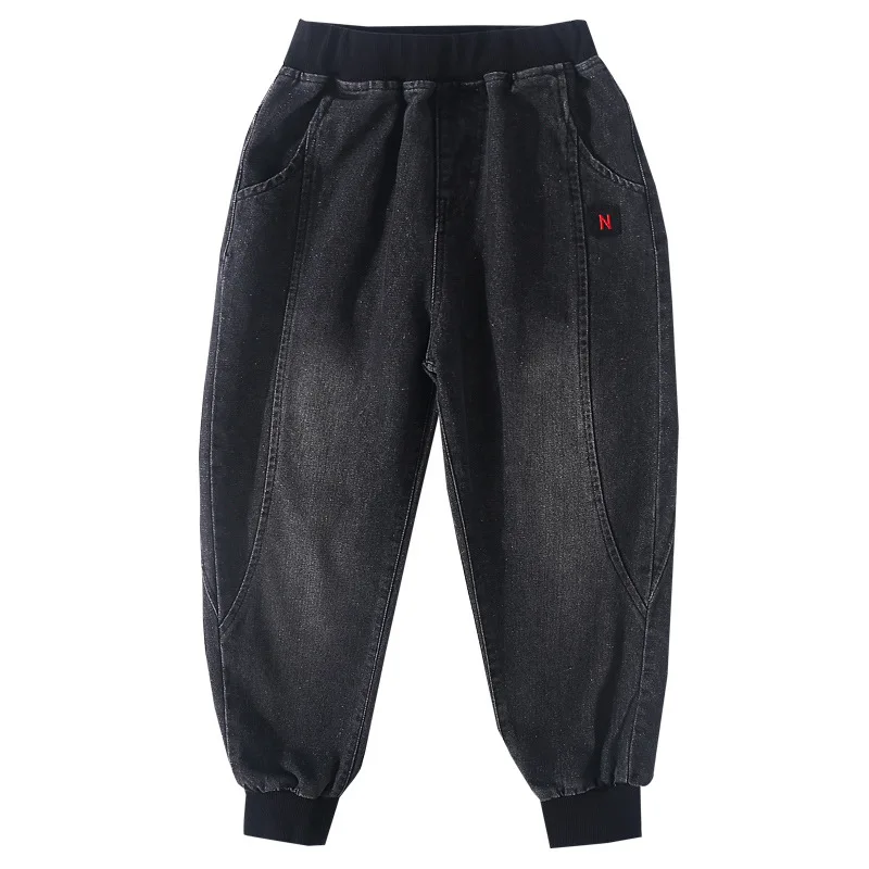 

Loose Jean Spring Autumn Boy Trousers Pants Capris Kids Children Clothing Denim LongTeenage Sport4-12Years High Quality