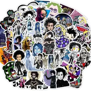 103050pcs tim burton film series sticker school student diary hand ledger stationery mobile phone guitar decoration kids free global shipping