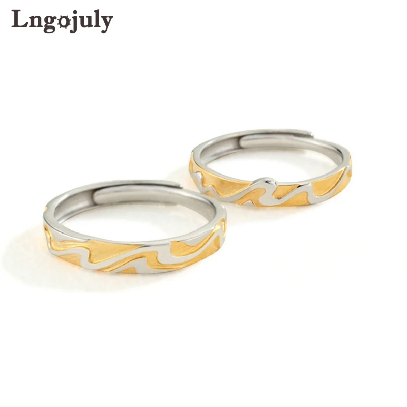 

100% 925 Sterling Silver Couple Rings Rainforest Plantain Green Leaves Cool Sweet Romantic Style Rings For Lovers