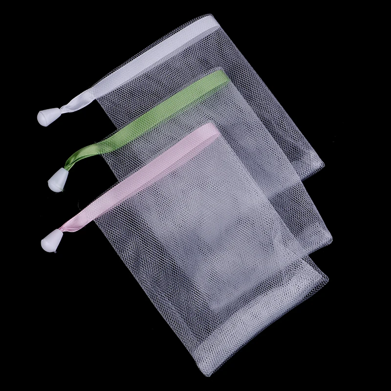 

5pcs/lot bathe cleaning gloves Hanging Nylon Soap Mesh Bag Mesh Net for Foaming Cleaning Bath Soap Net