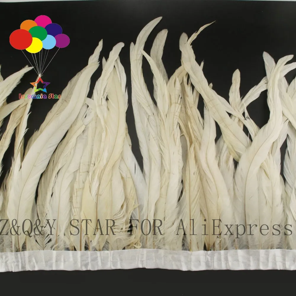 

Natural beautiful 20-25CM cock tail feather dyeing cost white made into cloth edge DIY performance costume craft jewelry feather