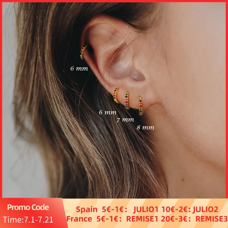 Автоклав 1 пара серьги гвоздики круглой микро мозаика Цвет 925 стерлингового