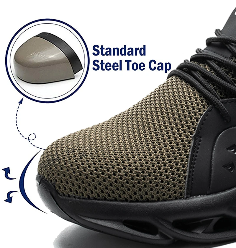 Cungel Мужские Женские рабочие защитные ботинки со стальным носком легкие дышащие