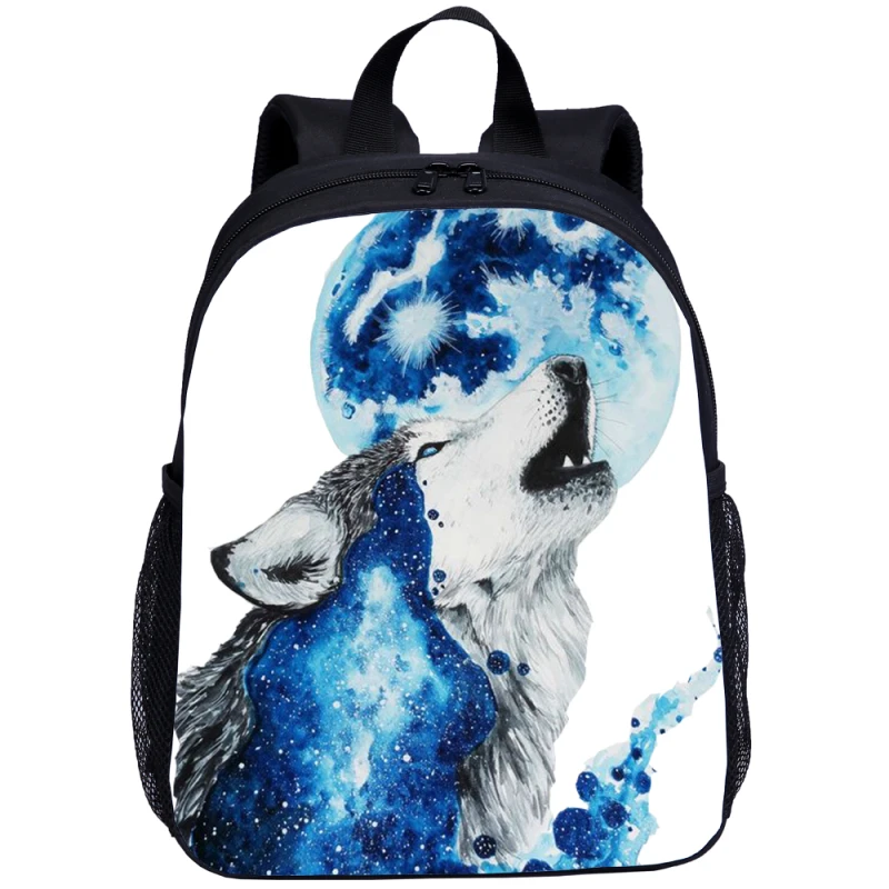 Рюкзак с изображением животных волков детские сумки дорожный рюкзак модные