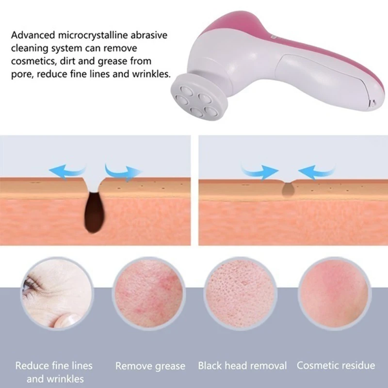 5 в 1 Профессиональное электрическое очищающее средство для лица машинка мытья