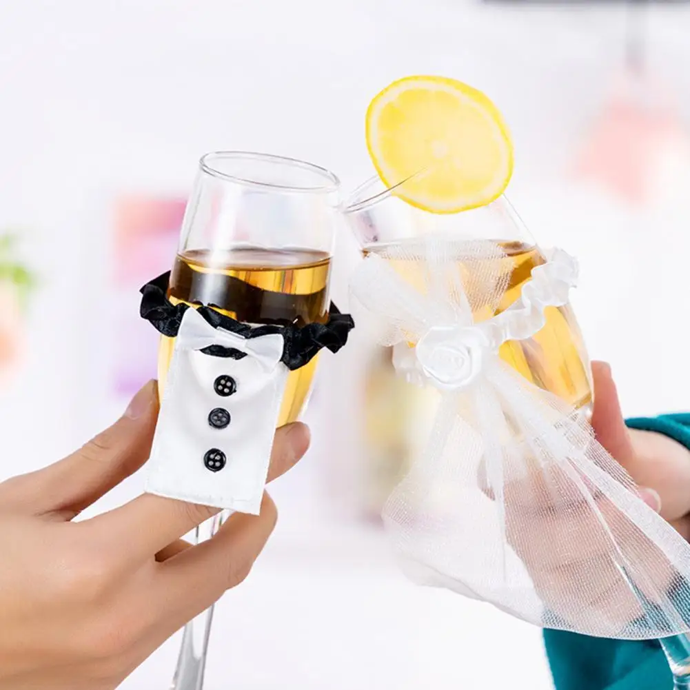 

Wine Cup Sleeve Eye-catching Hard to Fade Cute Visual Effect Wine Cup Cover Wine Glass Sleeve Wine Cup Cover 2 Pair