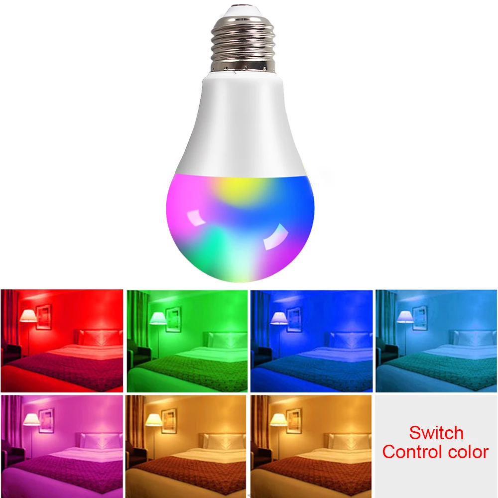 

Светодиодный ные лампы 9 Вт E27 220 В, изменяемые цвета, RGB светодиодный ная лампа вечерние НКА, праздник, Рождество, домашняя вечерние НКА, декор...