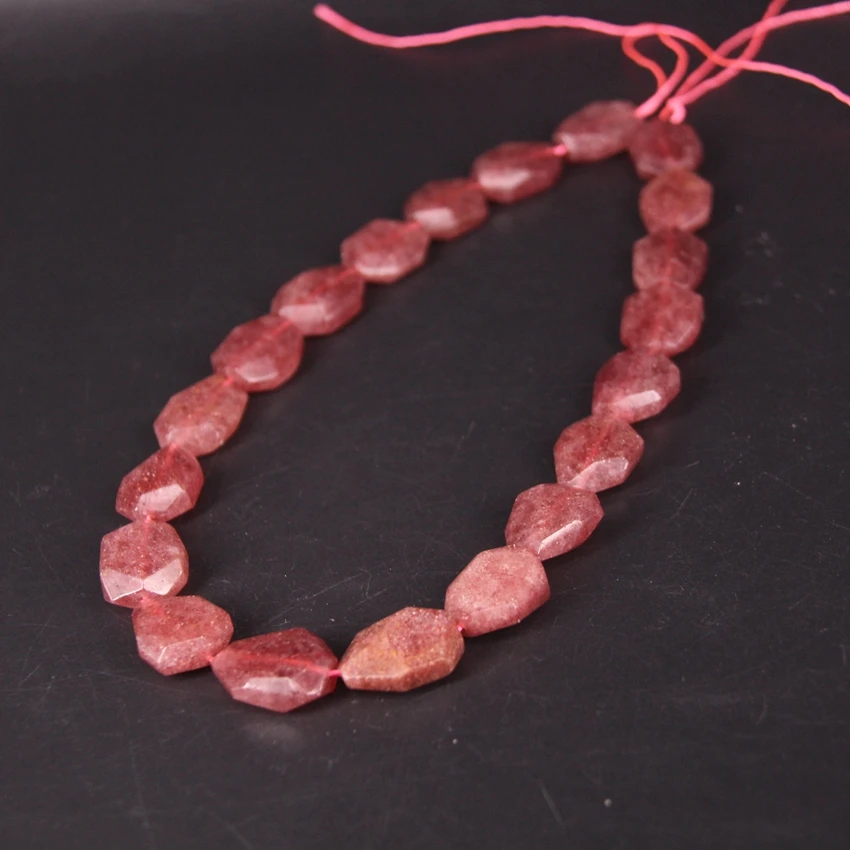 20 шт./нить бусины из натурального клубничного кварца | Украшения и аксессуары